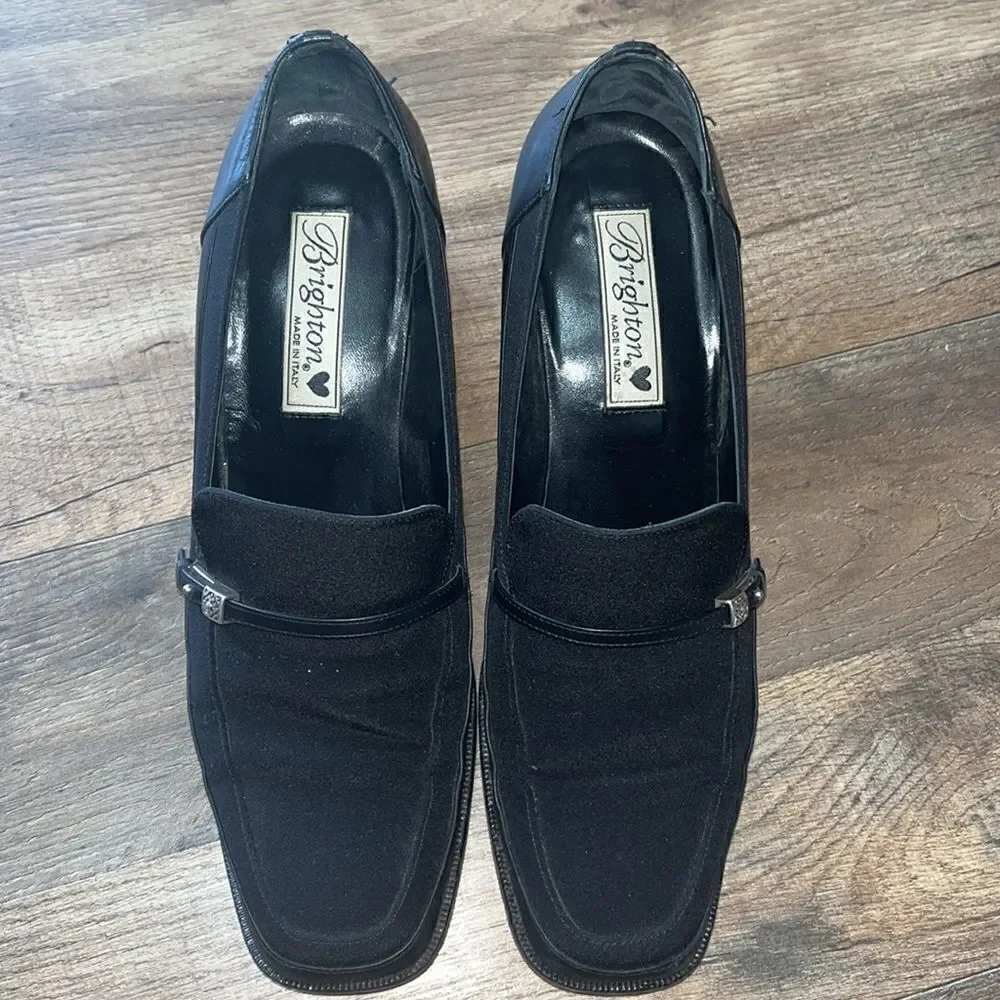Brighton Black Leather Microfiber Loafer